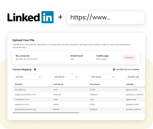 Discover Emails from LinkedIn & Domains