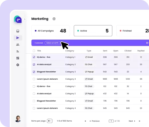 Fast Filters and Bulk Actions Inside Your Marketing Campaigns Solution