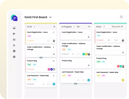 Visual Kanban Oversight With Ticket Management System